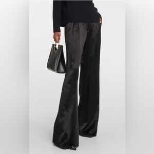 Nili Lotan Elegant Black Wide-Leg Trousers